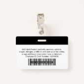 Name des Fotos des Schwarzen Firmenmitarbeiters Ausweis (Rückseite mit Klammer)