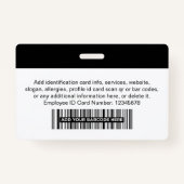 Name des Fotos des Schwarzen Firmenmitarbeiters Ausweis (Rückseite)