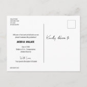 Name des Fotos für männliche Personalisierte Hochs Ankündigungspostkarte (Rückseite)