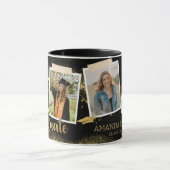 Name des Fotos "Gold Graduate" Schwarzer Abschluss Tasse (Zentrum)