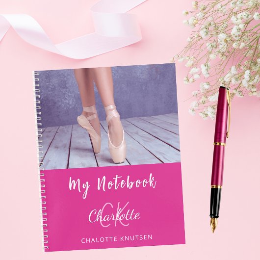 Name des Fotos, hot pink, weiß Notizblock