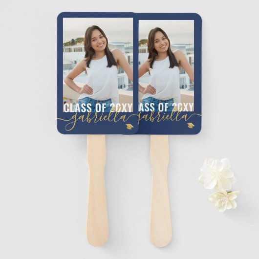 Name des Fotos Monogram Abschluss Class of 2025 Fächer (Vorne und Hinten)