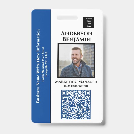 Name des Fotos QR Code Bar Code ID Benutzerdefinie Ausweis (Vorderseite)