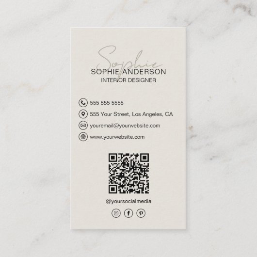 Name des Fotos QR Tan Visitenkarte (Rückseite)