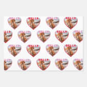 Name des Fotos Rosa Herz Pet Geschenkpapier Set (Vorderseite)