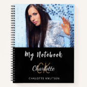 Name des Fotos Schwarz-weiß Notizblock (Vorderseite)