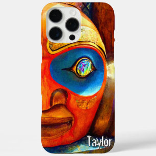 Name des Fotos "Totem Holz" Tiki Vorderseite iPhone 16 Pro Max Hülle