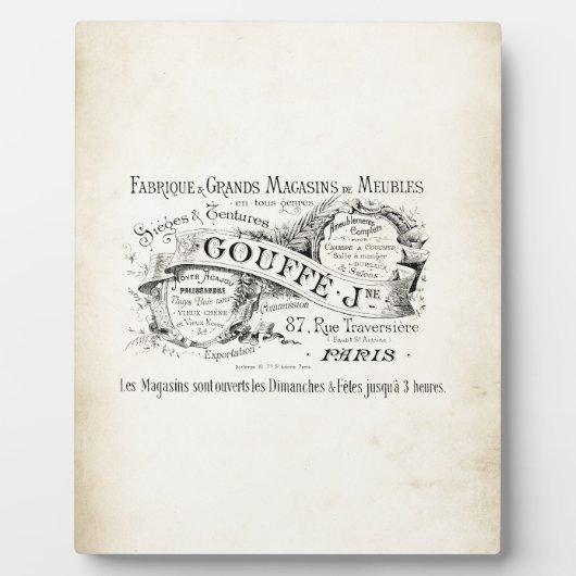 Name des französischen Departements Store Fotoplatte (Vorderseite)