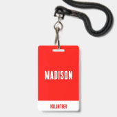 Name des Freiwilligendienstes Alle Zutrittsübersic Ausweis (Vorderseite mit Lanyard)