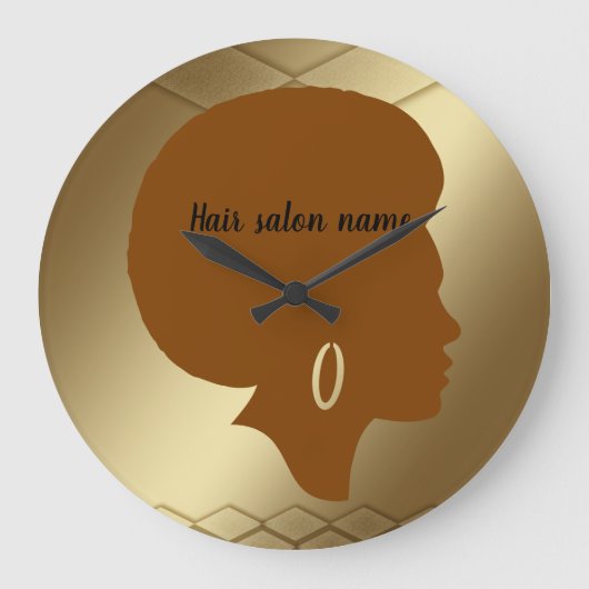 Name des Friseursalons Große Wanduhr (Vorderseite)
