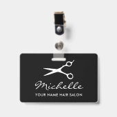 Name des Friseursalons und des Friseursalons Ausweis (Front with Clip)