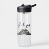 Name des funkelnd Glitzer Mustache Monogram Trinkflasche (Links)