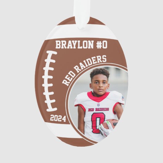 Name des Fußballspielers Foto Keepake #0 Ornament (Rückseite)