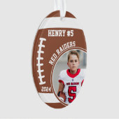 Name des Fußballspielers Foto Keepake #5 Ornament (Vorderseite)