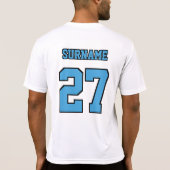 Name des Fußballteams Light Blue Uni T-Shirt (Rückseite)