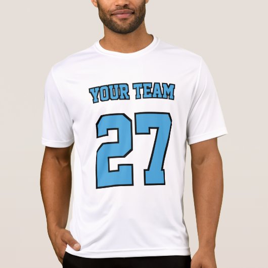 Name des Fußballteams Light Blue Uni T-Shirt (Vorderseite)
