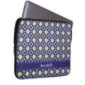 Name des gelben blauen Blumenmusters Laptopschutzhülle (Vorne Rechts)