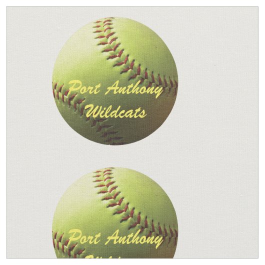 Name des gelben Softball-Teams Stoff (Nahaufnahme)