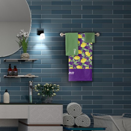 Name des gelben Zitronengrün Badhandtuch Set