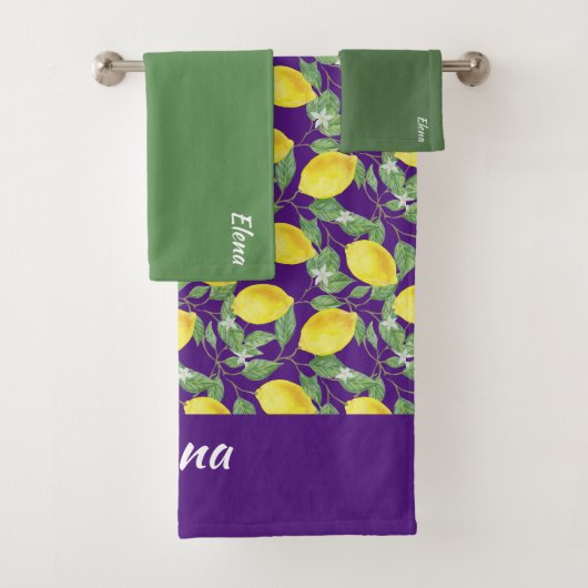 Name des gelben Zitronengrün Badhandtuch Set (Insitu)