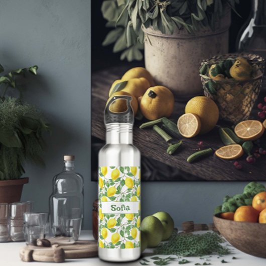 Name des gelben Zitronenmusters Edelstahlflasche