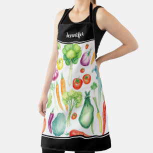 Name des Gemüsemodells in Aquarellfarben Schürze