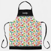 Name des Gemüsemodells in Aquarellfarben Schürze (Vorderseite)