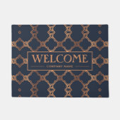 Name des geometrischen blauen Unternehmens, willko Fußmatte (Vorderseite)