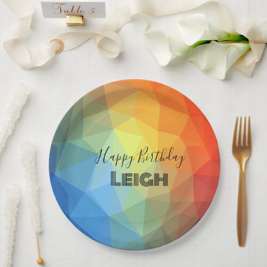 Name des geometrischen Regenbogens Pappteller (Hochzeit)