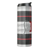 Name des geprüften Monogramms für schwarzen und we Thermosbecher (Nach links gedreht)