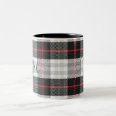Name des geprüften Monogramms für schwarzen und we Zweifarbige Tasse (Mittel)