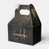Name des Girl Black-Gold-Sparkle-Glitzer Geschenkschachtel (Rückseite)