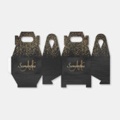 Name des Girl Black-Gold-Sparkle-Glitzer Geschenkschachtel (Ungefaltet)