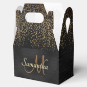 Name des Girl Black-Gold-Sparkle-Glitzer Geschenkschachtel (Geöffnet)