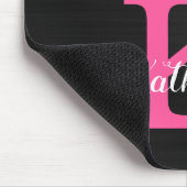 Name des Girl Black Hot Pink-Glitzer-Tropfens Mono Mousepad (Ecke)