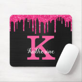 Name des Girl Black Hot Pink-Glitzer-Tropfens Mono Mousepad (Mit Mouse)
