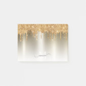 Name des Girl-Gold-Drilling-Glitzer Post-it Klebezettel (Vorderseite)