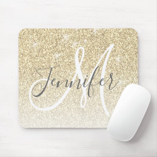 Name des Girl-Gold-Glitzer-Glitzern Mousepad (Mit Mouse)