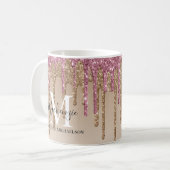 Name des Girl-Gold-Rosa-Glitzer Kaffeetasse (Vorderseite Links)