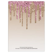 Name des Girl-Gold-Rosa-Glitzer Klemmbrett (Rückseite)