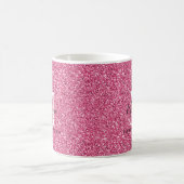 Name des Girl-Pink-Glitzer Monogramm Kaffeetasse (Mittel)