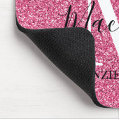 Name des Girl-Pink-Glitzer Monogramm Mousepad (Ecke)