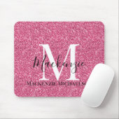 Name des Girl-Pink-Glitzer Monogramm Mousepad (Mit Mouse)