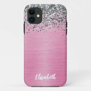 Name des Girl-Pink-Sparkle-Glitzer Case-Mate iPhone Hülle