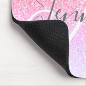 Name des Girl-Rainbow-Glitzer Glitzern Mousepad (Ecke)