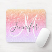 Name des Girl-Rainbow-Glitzer Glitzern Mousepad (Mit Mouse)