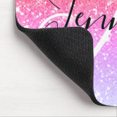 Name des Girl-Rainbow-Glitzer Glitzern Mousepad (Ecke)