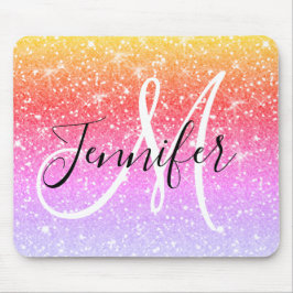 Name des Girl-Rainbow-Glitzer Glitzern Mousepad