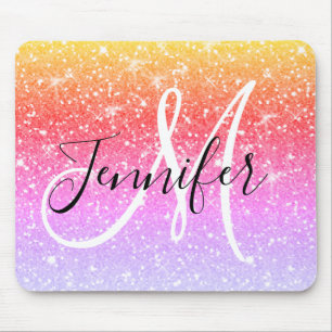 Name des Girl-Rainbow-Glitzer Glitzern Mousepad