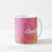 Name des Girl-Rainbow-Glitzer Kaffeetasse (VorderseiteRechts)